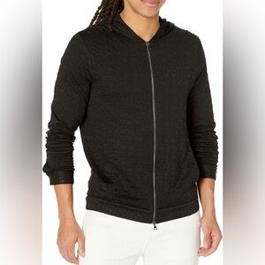 $398 NWT John Varvatos Black Men’s Shubert Zip-Front Hoodie Jacket